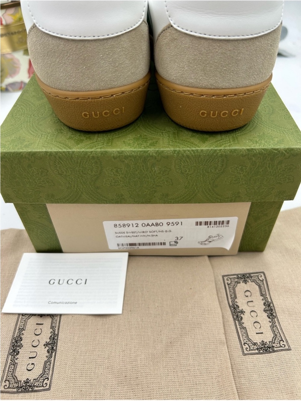 Women’s Gucci G 74 web striped suede/leather sneakers size 37 made in Italy - Picture 6 of 10